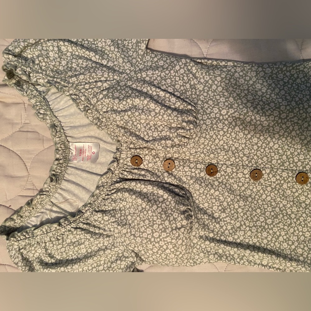 green, floral dress, size small, no-bo brand, brand new worn once